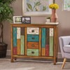 Colorful Sideboard Buffet Cabinet with Storage, 40" Kitchen Cabinet w/2 Doors and 4 Drawers, 33.75'' Tall Rustic Wood Coffee Bar Table for Dining Room - 3 of 4