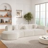 Modern 3 Piece Right-Facing Curved Sectional Sofa, Chaise Lounge with High-Density Foam Structure, Sofa with Polyester Cushion-Coolbibila - 3 of 4