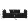 NicBex 84.25 Inch Boucle Upholstered Couch,3-Seater Sofa with 2 Pillows for Living Room,Office,Apartment,Black - 3 of 4
