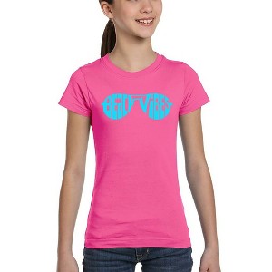 LA Pop Art Beach Vibes - Girl's Word Art T-Shirt - 1 of 4