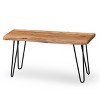 Alaterre Furniture Hairpin Natural Brown Live Edge Wood with Metal Bench - 2 of 4