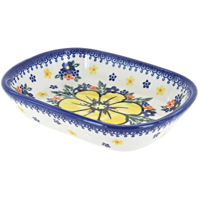 Blue Rose Polish Pottery Buttercup Olive Dish