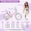 Costway 16" Kids Bicycle with Basket Doll Seat Colorful Streamers Training Wheels Purple - 3 of 4