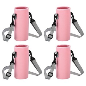 Unique Bargains Portable Durable Adjustable Strap Insulated Water Bottle Sling Bag 4 Pcs - 1 of 4