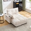 Oversized Chaise Lounge Lazy Single Sofa Couch Cozy Sleeper Sofa Bed with Switchable Armrest, USB Ports, Cup Holder, Side pocket & Pillow-ModernLuxe - 4 of 4