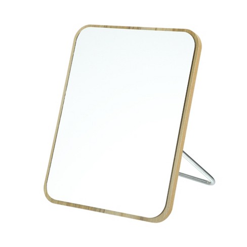 Unique Bargains Natural Wooden Foldable Square Makeup Mirror Beige 1 Pc - image 1 of 4