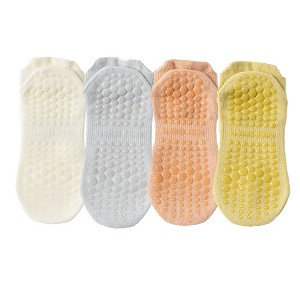 Anna-Kaci 4-Pack Women's Mesh Top Non-Slip Yoga Socks with Full Sole Grips and Breathable Lightweight Fabric - 1 of 4