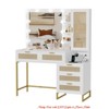 Bedroom Vanity Desk w/ Lights & Power Outlet, 3 Light Modes Makeup Table w/ Vanity Mirror Metal Frame and Storage Drawer - 2 of 4