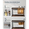 SONGMICS HOME 3-Tier Bar Cart with Wine Rack & Glass Holder - Mobile Serving Cart, Swivel Wheels with Locks - 3 of 4