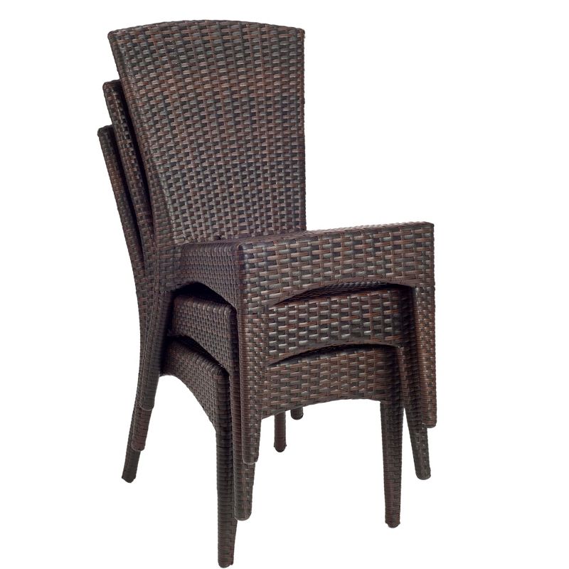New Castle Wicker Side Chair (Set of 2) - Black/Brown - Safavieh., 5 of 7