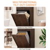 Fluted Tilt Out, Hidden Garbage 10 Gallon, Freestanding Dog Proof Trash Cabinet, Wooden Trash Can Cabinet for Kitchen Dining Living Room, Walnut - 4 of 4