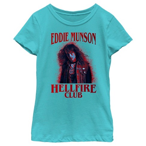 Girl's Stranger Things Hellfire Club Eddie Munson T-Shirt - Tahiti Blue - X  Small