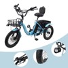 Topteng Folding Electric Trike, 3 Wheel Bicycle with Wide Seat, Blue/Yellow - 4 of 4