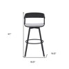 HomeRoots 31" Light Gray and Black Fabric with Metal Swivel Bar Height Bar Chair - 3 of 4