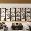 5 Tier Shelf Bookshelf, Display Book Shelf, Wide Bookcase, Rustic Wooden Shelving for Bedroom, Living Room, Home & Office Shelving - 2 of 4