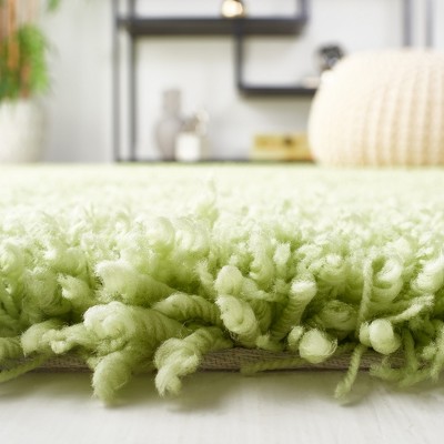 Light Blue Tufted Shag Handmade Wool Area Rug