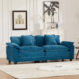 Wider Armrest LoveSeat, Modular Sectional Couch with Chenille Fabric & Double-Layer Cushions â€ - 1 of 4