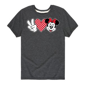 Girls' - Disney - Peace Love Minnie Short Sleeve Graphic T-Shirt - 1 of 4