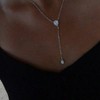 CZ Pear Drop Lariat Necklace 16 with 2.75 Y Drop, Adjustable, 3 Colors Available - 4 of 4