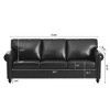 NicBex 3 Seater Sofa Couch with Extra Deep Seat Modern Upholstered PU Leather Couch with Wood Legs for Living Room - 3 of 4