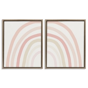 Stupell Industries Children's Soft Pastel Rainbow Shape 2pc Floating Frame Art Set - 1 of 4