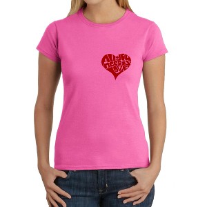 LA Pop Art All You Need is Love - Women's Word Art T-Shirt - 1 of 4