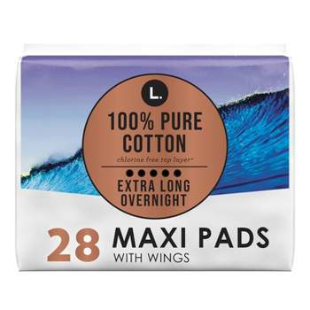 L . Organic Cotton Maxi Extra Long Overnight Pads