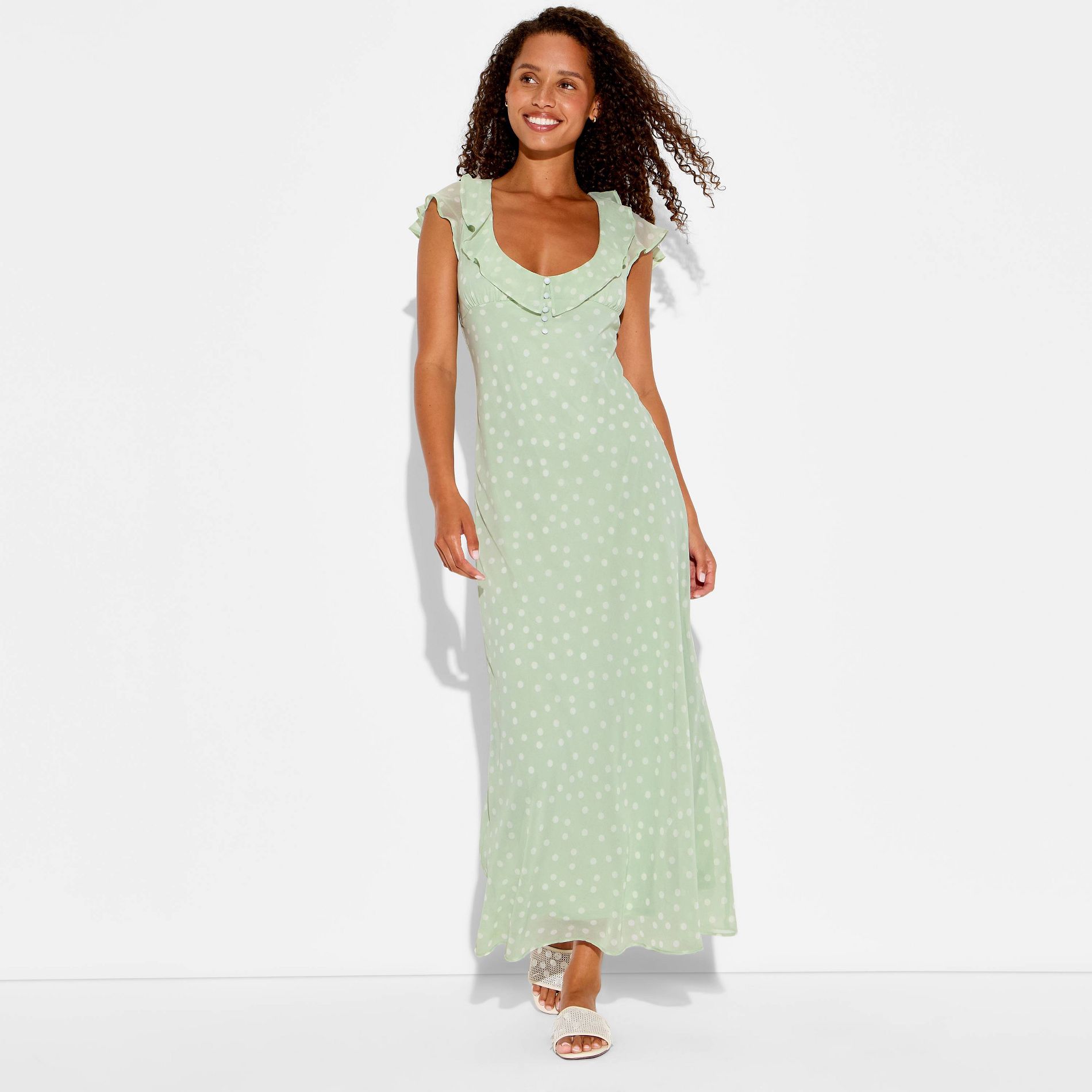Women's Chiffon Ruffle Maxi Dress - Wild Fable™