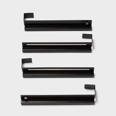 Undershelf Rail Storage Kit - Brightroom™: Steel Shelf Dividers, Black Utility Shelf Parts, 8-Piece Set