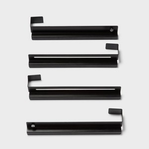Undershelf Rail Storage Kit - Brightroom™: Steel Shelf Dividers, Black Utility Shelf Parts, 8-Piece Set - 1 of 3