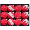 12PCS 3.15 Inch Shatterproof Christmas Ornaments - Velvet Flocked Painted Plastic Balls, Multiple Colors Unique Shapes for Xmas Tree Decorations - 2 of 4
