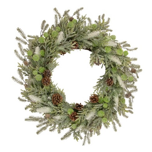 Northlight 5' X 8 Frosted Red Berry And Pine Artificial Christmas