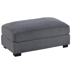Gulches 1pc Dark Gray Corduroy Cocktail Ottoman - 45"¡Á28"¡Á20"H, Soft Cushion, Wood Legs, Modular Contemporary Style for Living Room - 1 of 4