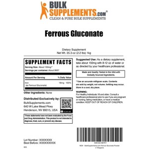 BulkSupplements Ferrous Gluconate Powder - 1 of 4