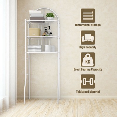 White Metal 3-Shelf Over-the-Toilet Bathroom Organizer