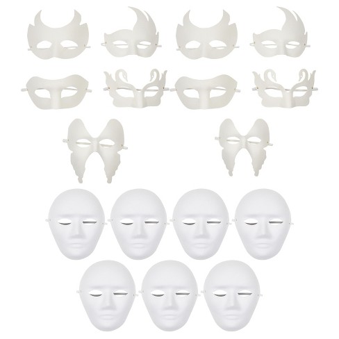 Juvale 16 Pack White Masquerade Masks, Blank Mask, Arts And Crafts, 10 Designs : Target