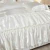 Satin Comforter Set with Sheet Set –Like Bed in a Bag, Ruffled Pinch Pleat Bedding, Luxury Soft Silky Quilt Set with Cushion Cover - 4 of 4