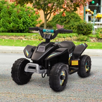 Black 6V Kids Electric Quad ATV with Forward and Reverse