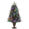 3FT Pre-Lit Artificial Christmas Tree Tabletop with 78 Warm White Lights, Flocked Potted Christmas Tree, Battery Operated, for Front Door, Porch - 2 of 4