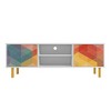 Manhattan Comfort Retro 4 Shelf TV Stand for TVs up to 35" White/Red - 4 of 4