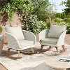 Christopher Knight Home Hattie Patio Contemporary Rattan and Acacia Wood Rocking Chair with Cushion (Set of 2) - 2 of 4