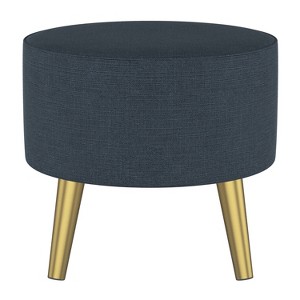 Riverplace Ottoman with Splayed Linen Navy - Project 62 , Blue