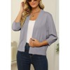 Women's 3/4 Sleeve Cropped Cardigan Sweater Open Front Short Shrugs Cardigans Lightweight Sweaters - 3 of 4