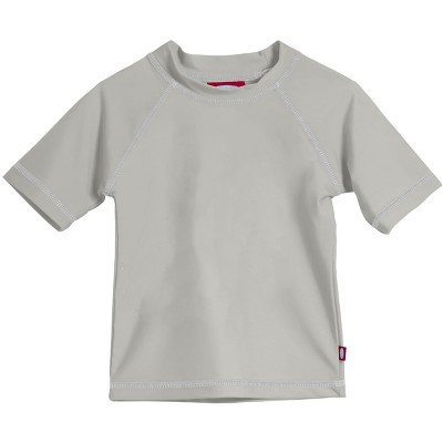 Image of City Threads USA-Made Boys UPF 50+ Short Sleeve Rashguard | Medium Grey - 3-6M