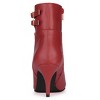 Allegra K Women's Pointed Toe Buckle Stiletto Heels Ankle Boots - 3 of 4