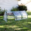 Sunnydaze Outdoor Portable Slanted Top Plant Shelter Mini Cloche Greenhouse with Zipper Doors - 36" - Clear - 4 of 4