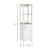 TiramisuBest Arctic Linen Cabinet with 4 Shelves and Single Door, Freestanding Bathroom Storage Cabinet, Light Oak Finish - 4 of 4