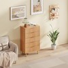Dresser for Bedroom, Fluted Dressers & Chest of Drawers, Wooden Storage Organizer with Gold Metal Handles & Legs for Living Room, Entryway - 2 of 4