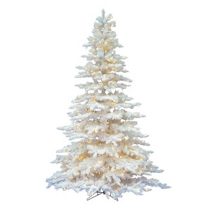 Vickerman Flocked White Spruce Artificial Christmas Tree - 1 of 4