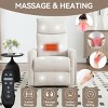 Swivel Rocker Recliner Chair with Heat and Massage, Manual Recliner Chair for Living Room, Fabric Lounge Recliner Chair - Koiai - 2 of 4